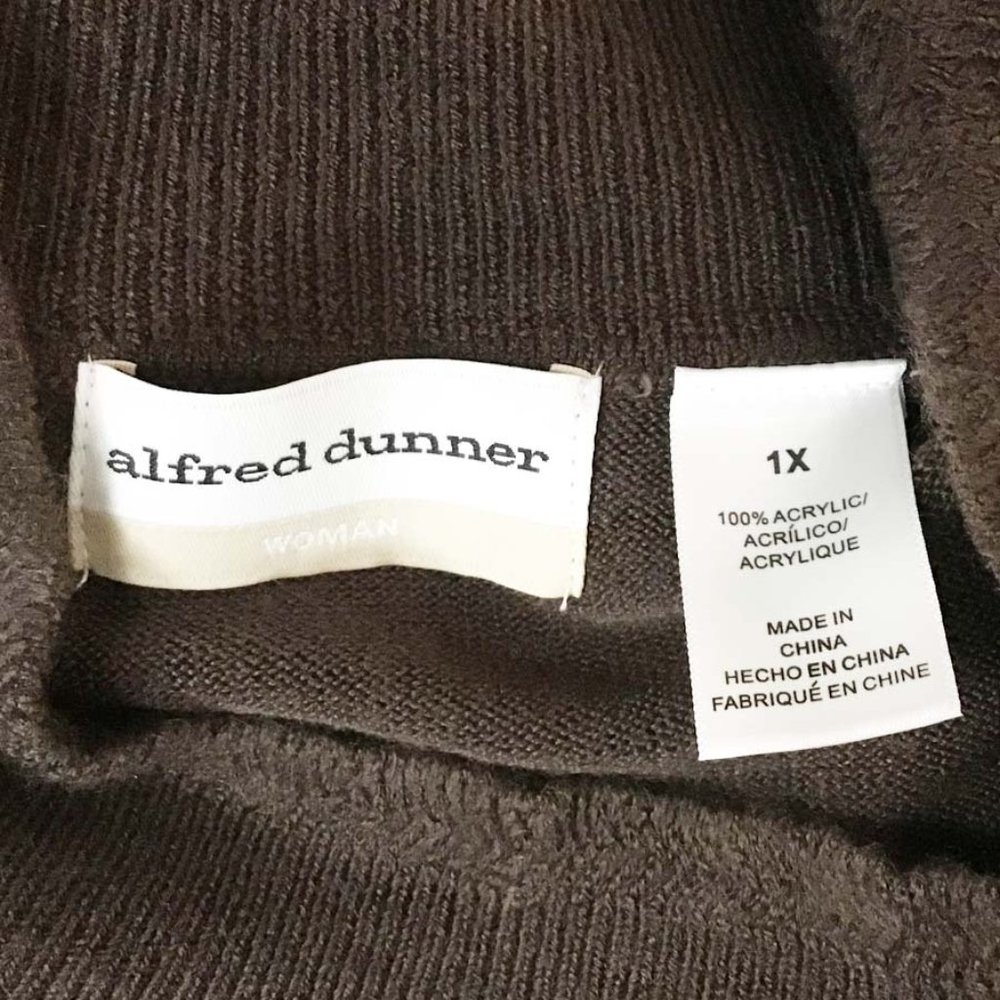 Alfred Dunner Brown Pullover High Neck Sweater 1X - Picture 5 of 7